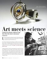 CJ - Canadian Jewellery Magazine "Art meets Science, Claudio Pino designs sculptural rings that reflects the wearer's movement" By Bonnie Siegler CJ - Canadian Jewellery Magazine, January 2012, Canada pp. 70-71